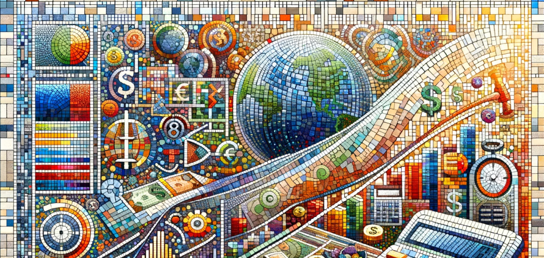 mosaic illustrating economics