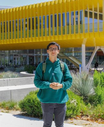 Student outside of LAVC Building