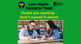 Students studying at Late Night Crunch Time