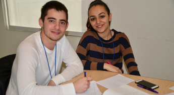 Students studying math