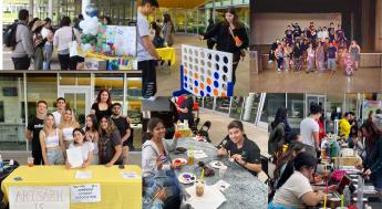 DIFFERENT IMAGES OF PEOPLE AT AN EVENT