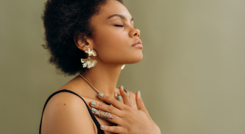 Black female meditating