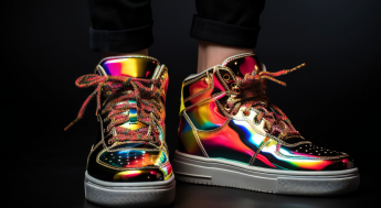 Rainbow colored sneakers