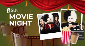 Curtain screen with image of cruella film
