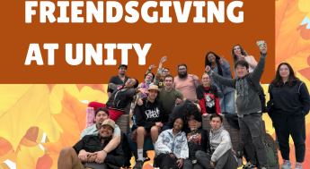 a group of students at the unity center posing for a picture.