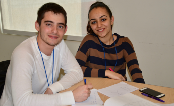 Students studying math
