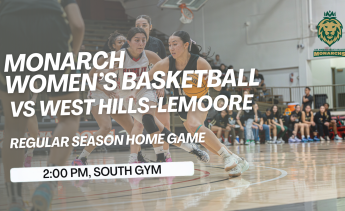 Monarchs Women's Soccer competes against West Hills-Lemoore College, following the time at 2 pm in the South Gym. 