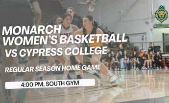 Monarchs Women's Soccer competes against Cypress College, following the time at 4 pm in the South Gym. 