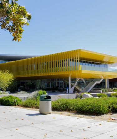 Student Union Building with Person Walkin