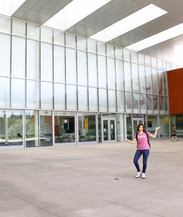 Female Student at Student Services Center