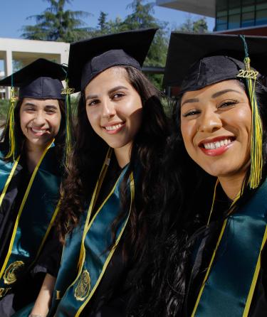 Three Girls Students at Graduation