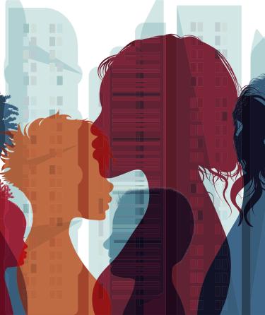 silhouettes of people