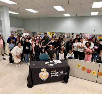 Rainbow Pride Center students posing for Queer Gaymer Night