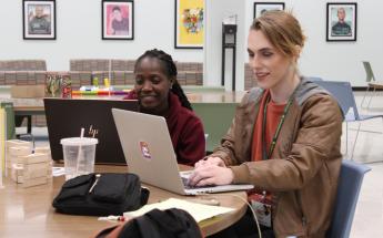 Students using their laptops