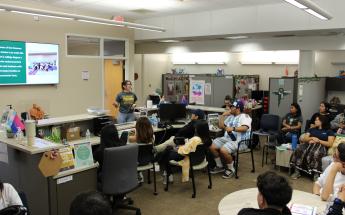 Students viewing a presentation