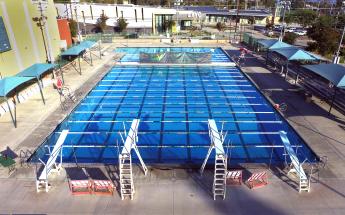 Olympic sized swimming and diving pool in the LAVC Aquatics Center