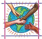 Illustration of Hands and World