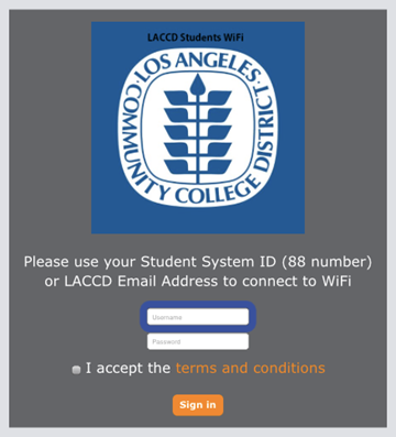 Lacc Student Wireless Login Screenshot