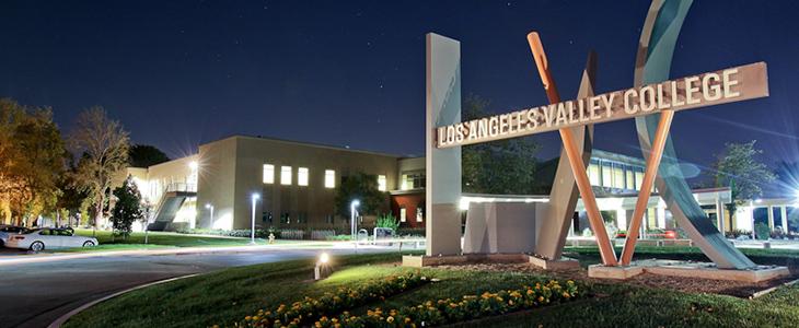 Los Angeles Valley College Entrance at Night