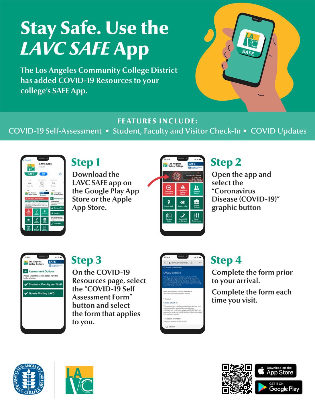 Safe App Download and Check in Flyer LAVC