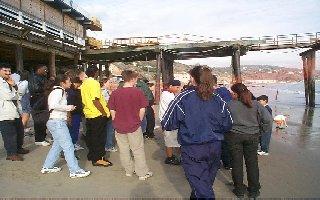 Group of Students Gathering at the Pier