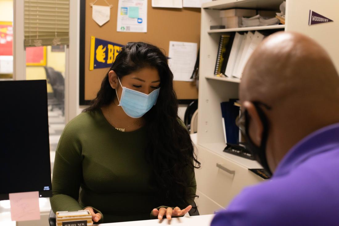 Student in a Orientation Office