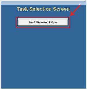 Task Selection Screen for Print