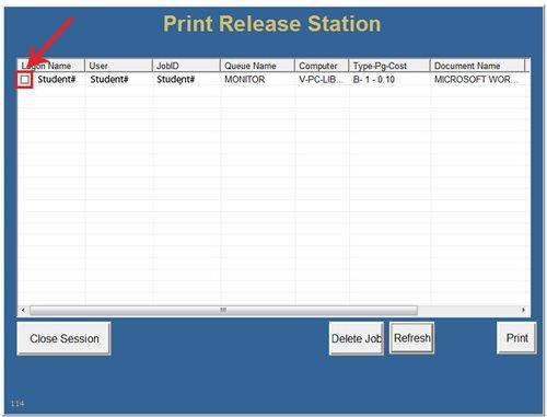 List to Choose Print Jobs