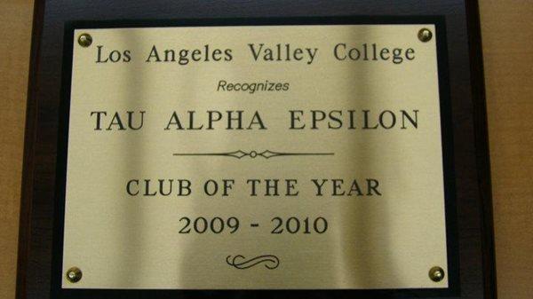Tau Alpha Epsilon Club Recognize