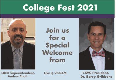 College Fest 2021 Welcome Flyer