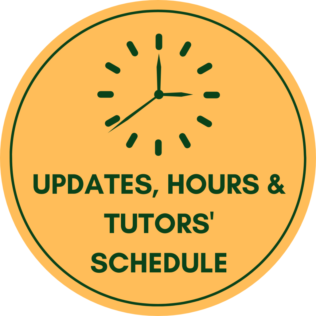 Updates, Hours and Tutors' Schedule