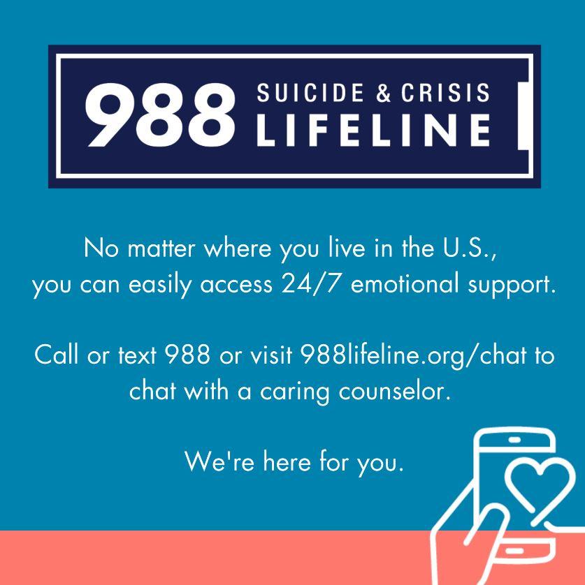 988 Suicide and Crisis Lifeline Logo