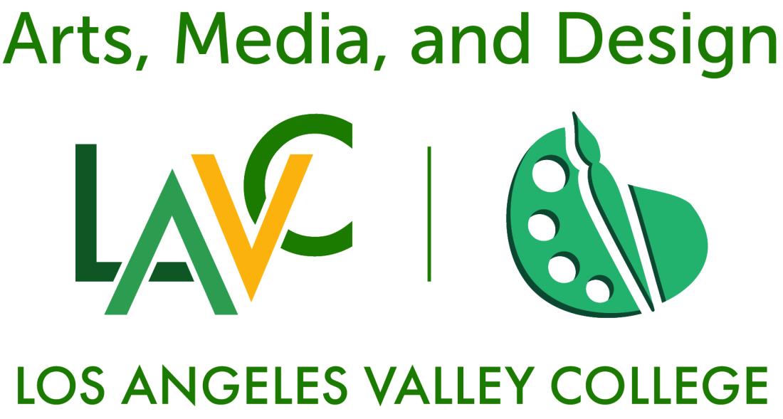 LAVC Arts, Media, and Design palette logo with title Valley College name