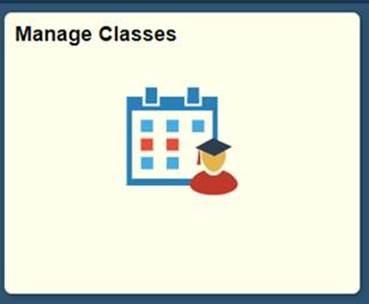 Manage Classes tile in Student Portal