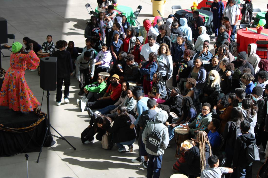 People watching a performance