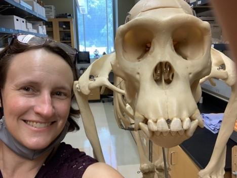 Photo of R. Frank and skeleton