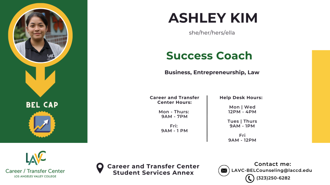 Ashley Kim Business, Entrepreneurship, and Law Contact Card