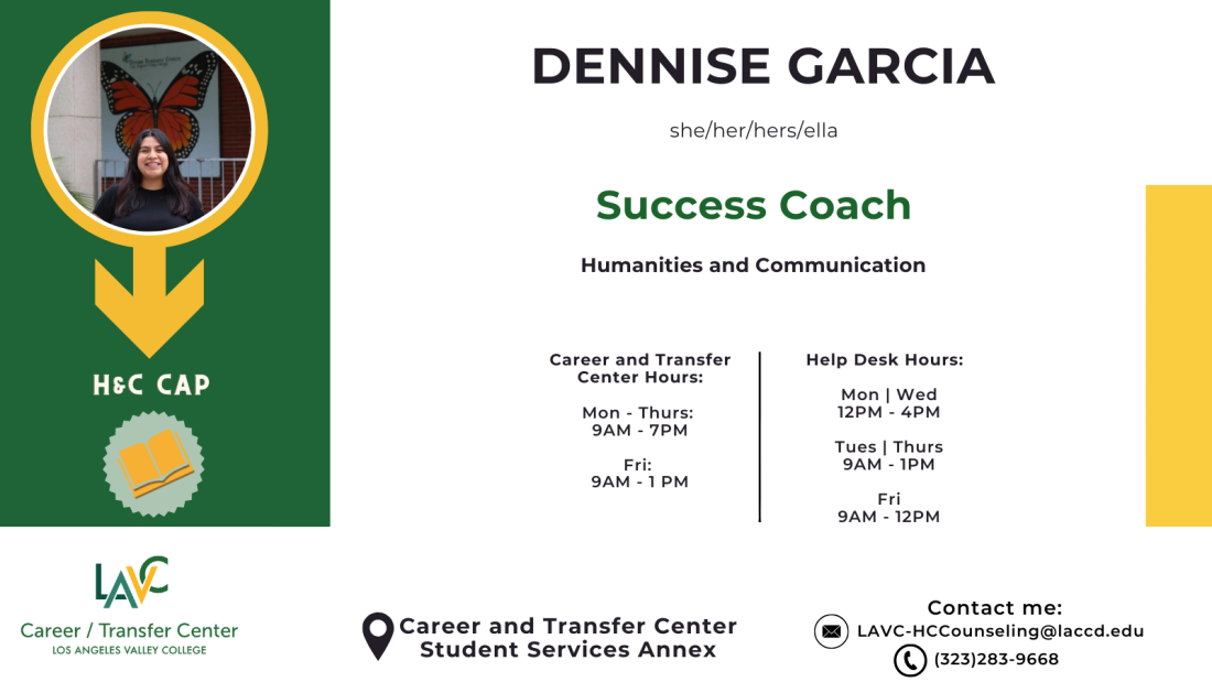 Dennise Garcia Humanities and Communication Contact Card