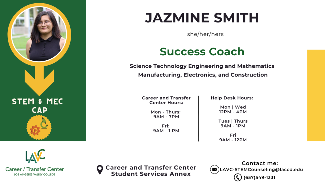 Jazmine Smith STEM and MEC contact card