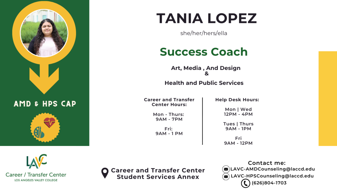 Tania Lopez Health and Public Service Contact Card