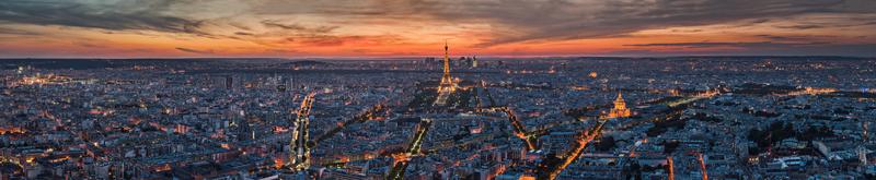 Nighttime panorama of Paris