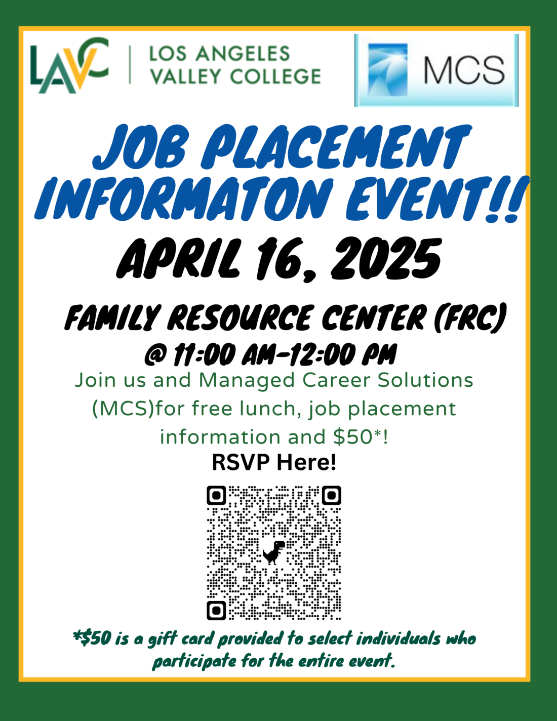Job placement flyer