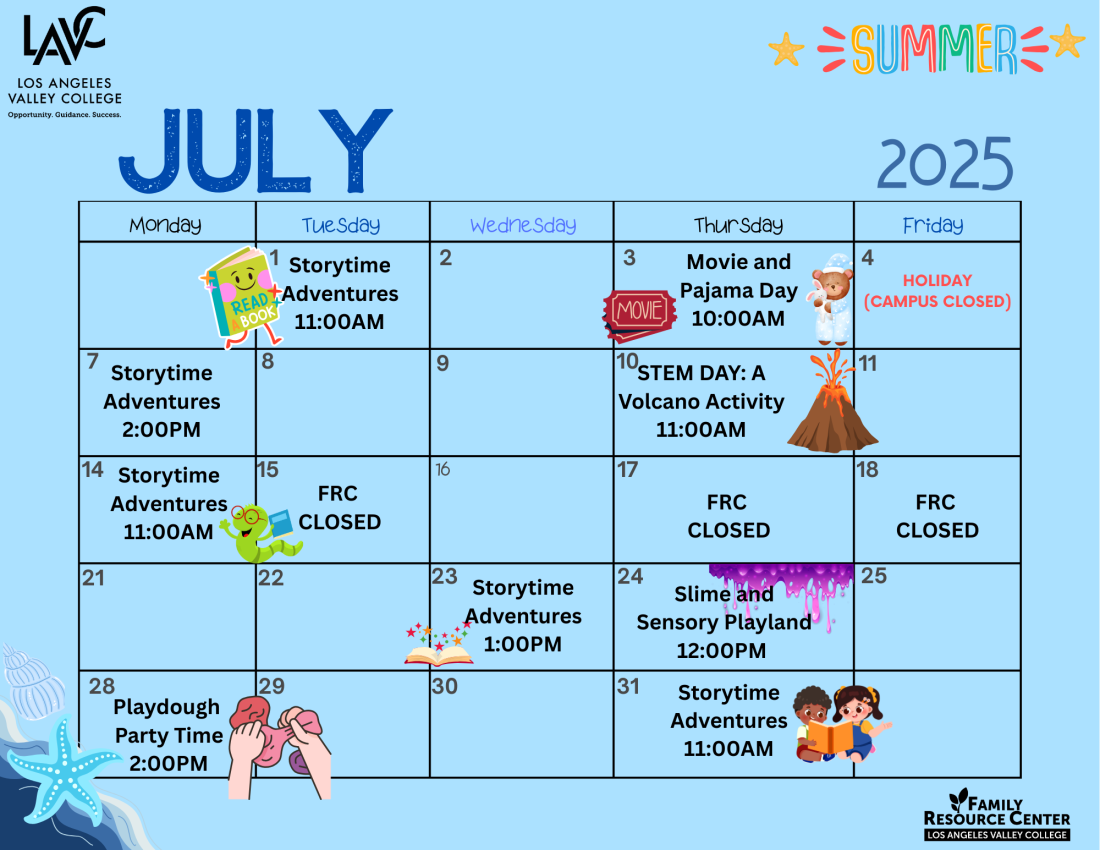 July monthly calendar