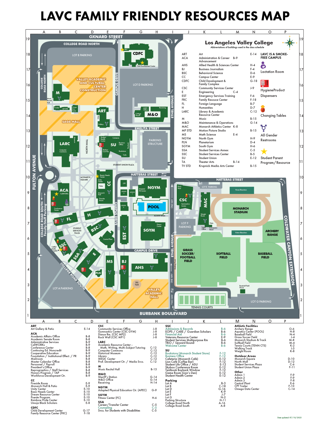 Family Friendly Campus Map