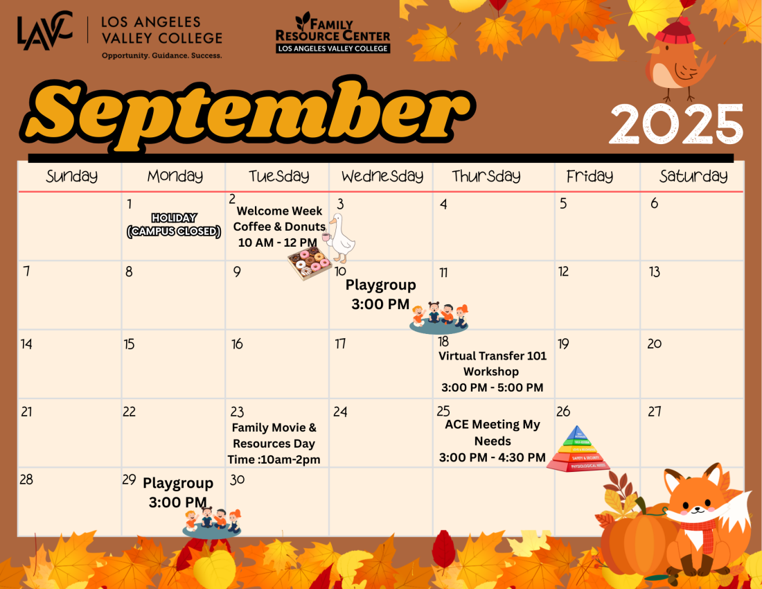 September Calendar of Events
