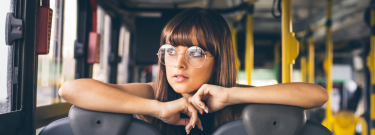 Girl riding a bus