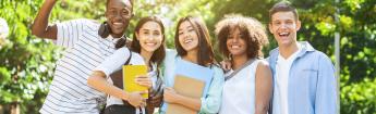 A diverse group of college students