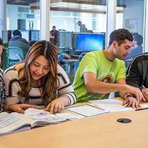 Students in a Library